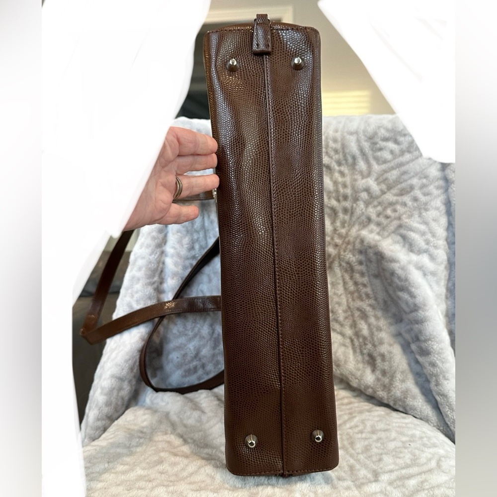 ✨EUC✨Coldwater Creek Brown Pebbled Laptop/ Tablet Travel Bag - Picture 7 of 16